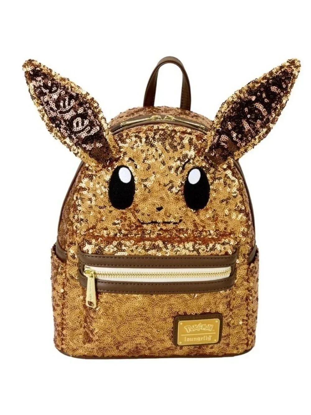 Loungefly Pokémon Eevee Gold Brown Sequin Cosplay Mini Backpack NWT
